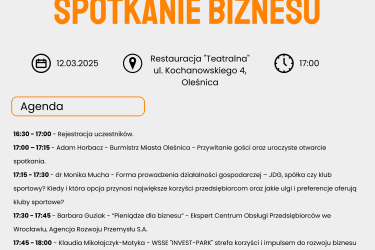 OLEŚNICKIE SPOTKANIE BIZNESU - 12 marca 2025 